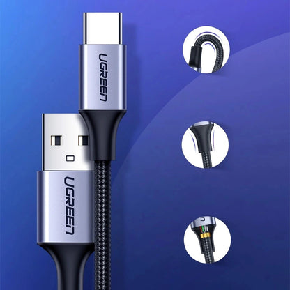 Ugreen US288 60127 USB-A / USB-C QC 3.0 3A Cable 1.5m - Gray_4