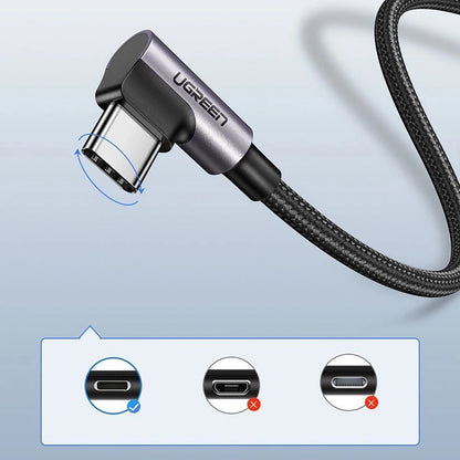 Ugreen US284 70255 USB-A (straight) / USB-C (angled) 3A Cable 3m - Gray_5