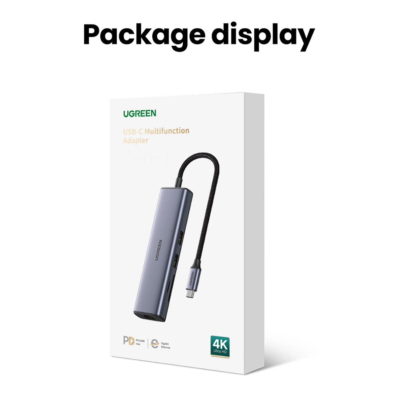 Ugreen CM512 90568 USB-C Adapter - 2x USB-A 3.0 / HDMI / RJ45 / SD and TF Card Reader / USB-C PD 100W - Gray_3