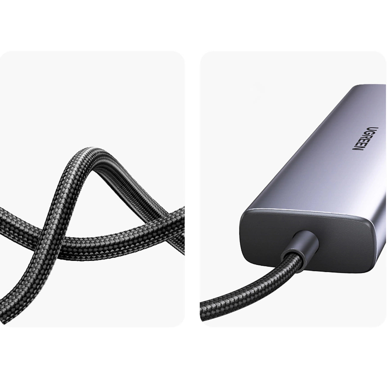 Ugreen CM512 90568 USB-C Adapter - 2x USB-A 3.0 / HDMI / RJ45 / SD and TF Card Reader / USB-C PD 100W - Gray_5