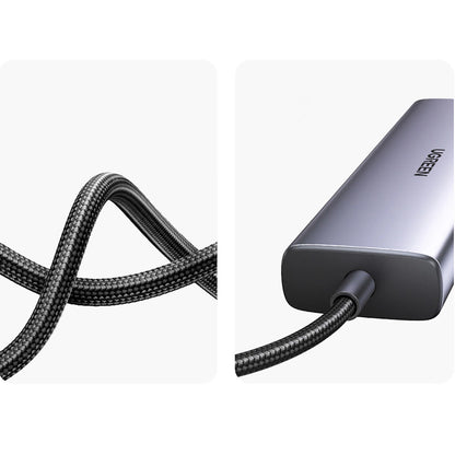 Ugreen CM512 90568 USB-C Adapter - 2x USB-A 3.0 / HDMI / RJ45 / SD and TF Card Reader / USB-C PD 100W - Gray_5