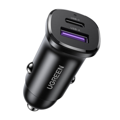 Ugreen EC305 25845 car charger USB-C USB-A 30W - black_0