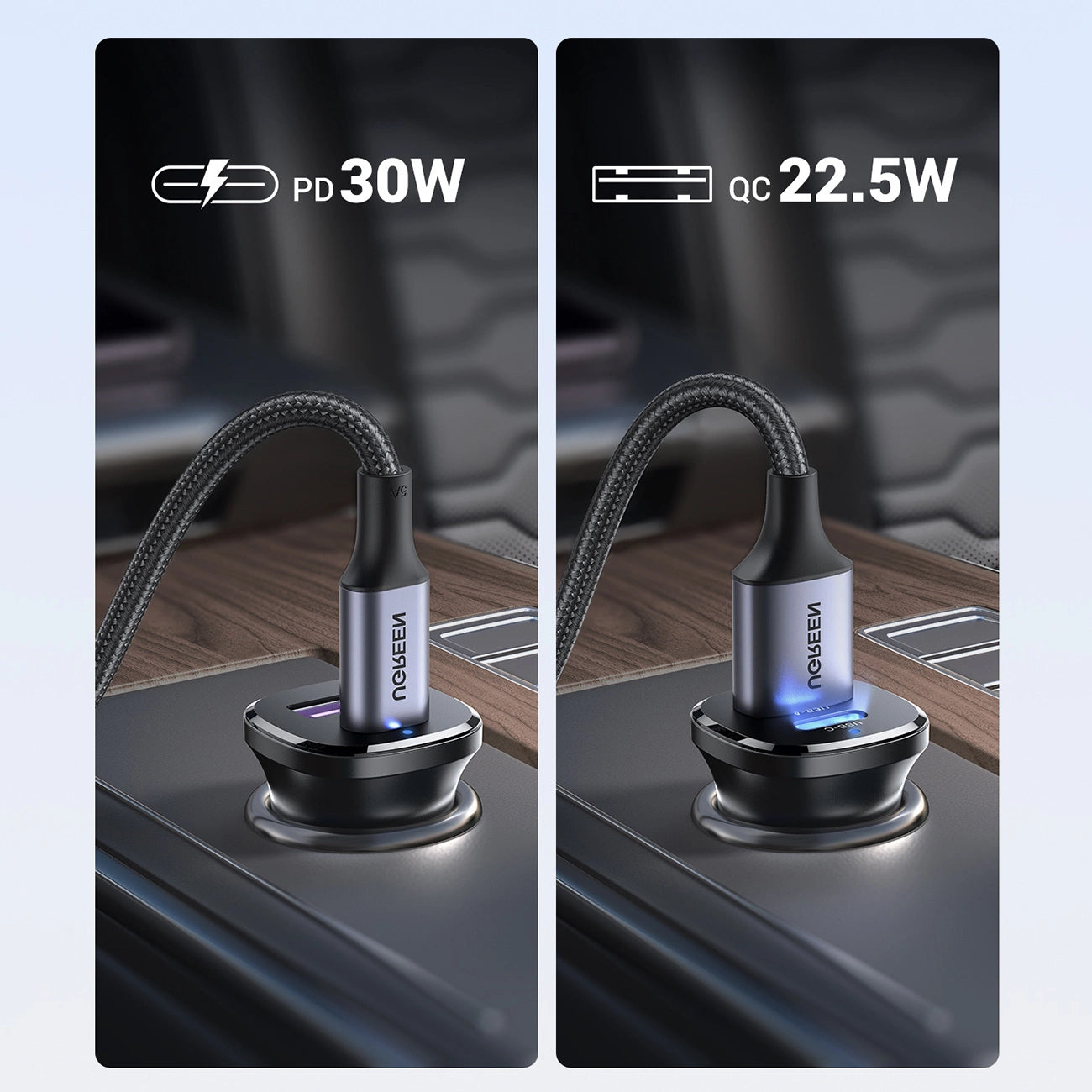 Ugreen EC305 25845 car charger USB-C USB-A 30W - black_5