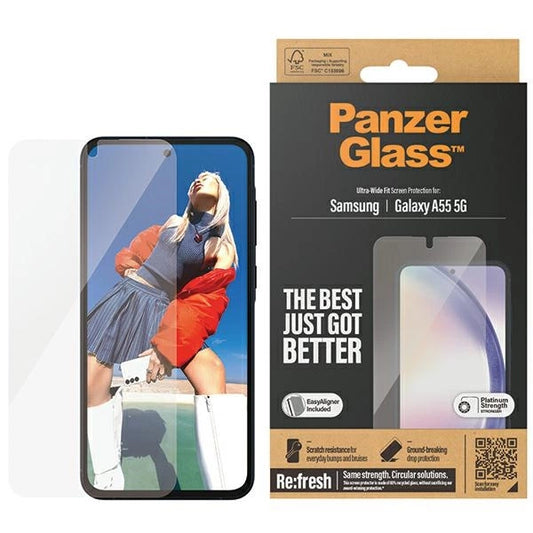 PanzerGlass Ultra-Wide Fit tempered glass with positioner for Samsung Galaxy A55 5G_0
