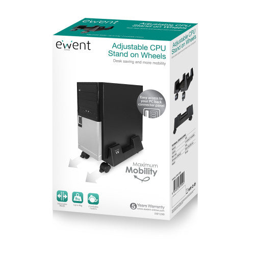 Ewent EW1290 soporte de CPU Carro para equipo informático Negro_5