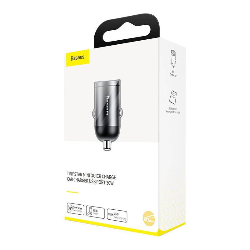 Baseus Tiny Star Mini Quick Charge Car Charger USB Port 30W Grey_15