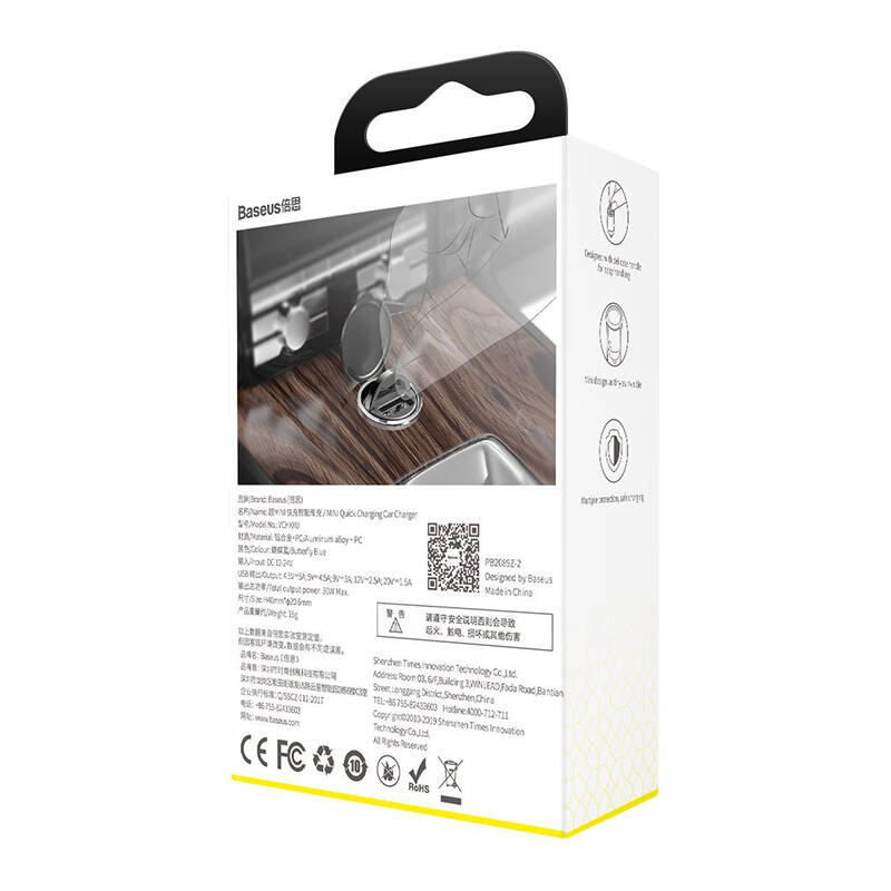 Baseus Tiny Star Mini Quick Charge Car Charger USB Port 30W Grey_17