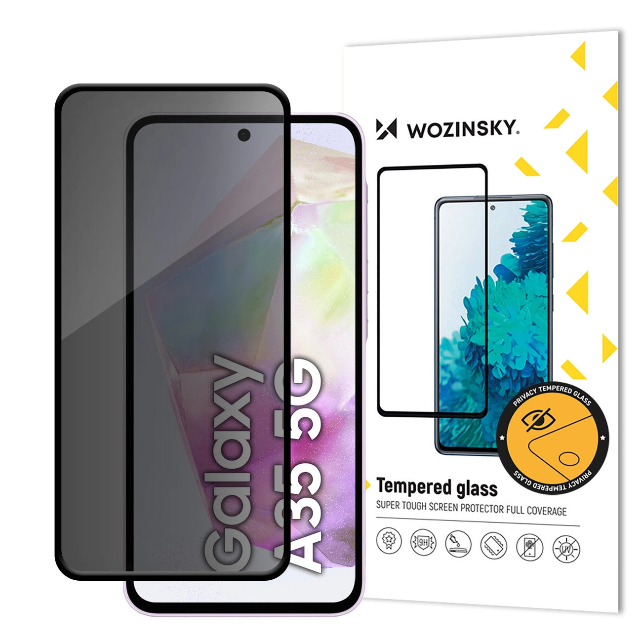 Wozinsky Privacy Glass Tempered Glass Privacy with Anti-spy Filter for Samsung Galaxy A35_0