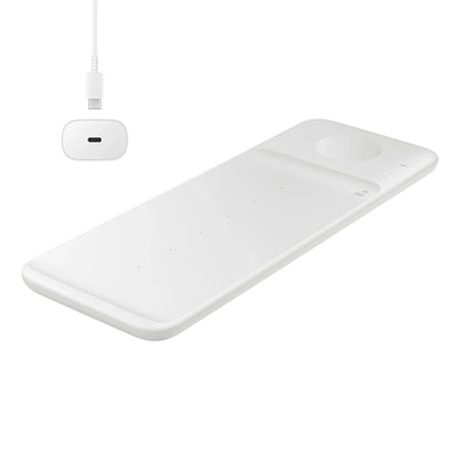 Samsung Trio EP-P6300TWEGEU 3in1 inductive charger for phone / Galaxy Watch / Buds - white + mains charger + cable_0