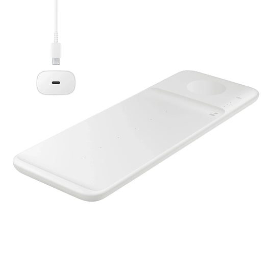 Samsung Trio EP-P6300TWEGEU 3in1 inductive charger for phone / Galaxy Watch / Buds - white + mains charger + cable_0