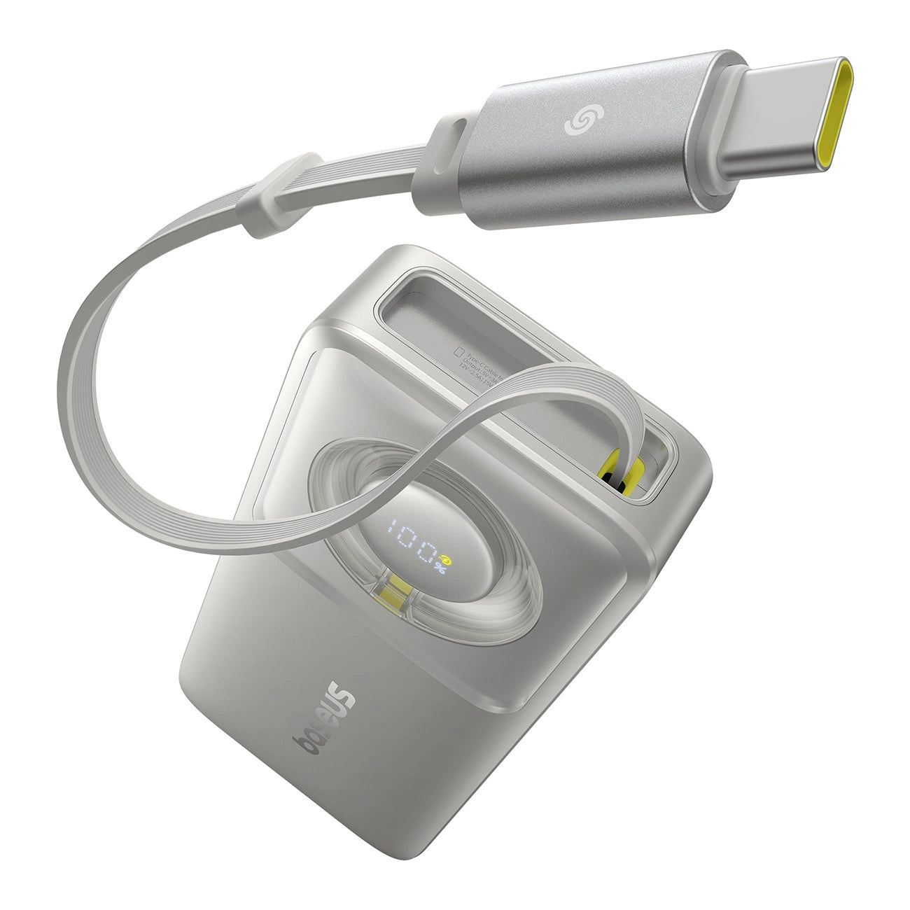 Baseus Free2Pull 10000mAh 30W powerbank with USB-C port and retractable USB-C cable - gray_1