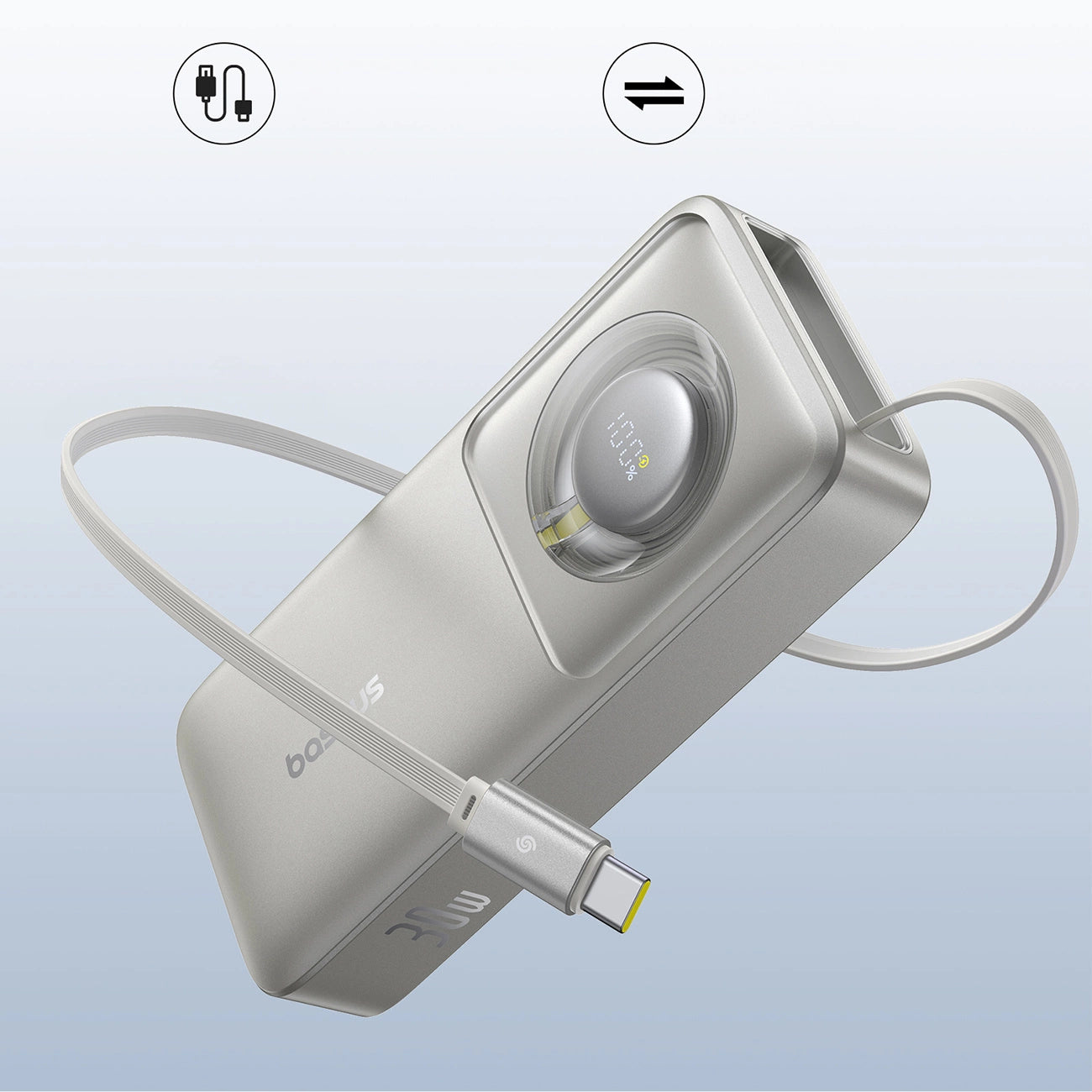 Baseus Free2Pull 10000mAh 30W powerbank with USB-C port and retractable USB-C cable - gray_5