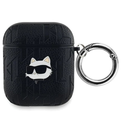 Karl Lagerfeld Monogram Choupette Head case for AirPods 1 / 2 - black_0