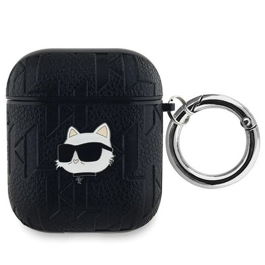 Karl Lagerfeld Monogram Choupette Head case for AirPods 1 / 2 - black_0