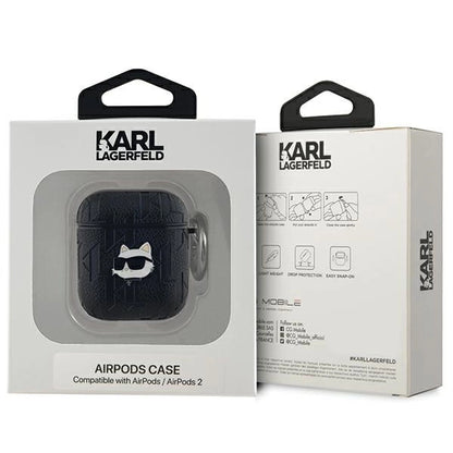 Karl Lagerfeld Monogram Choupette Head case for AirPods 1 / 2 - black_2