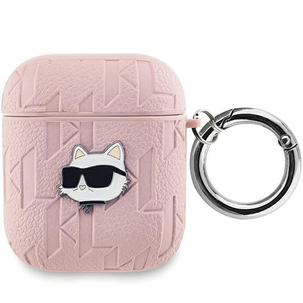 Karl Lagerfeld Monogram Choupette Head case for AirPods 1 / 2 - pink_0