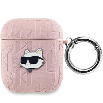 Karl Lagerfeld Monogram Choupette Head case for AirPods 1 / 2 - pink_0