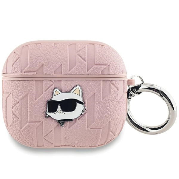 Karl Lagerfeld Monogram Choupette Head case for AirPods 3 - pink_0