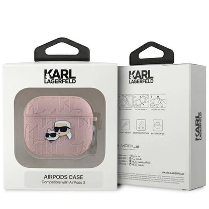 Karl Lagerfeld Monogram Karl &amp; Choupette Head case for AirPods 3 - pink_2