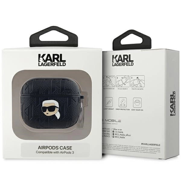Karl Lagerfeld Monogram Karl Head case for AirPods 3 - black_2