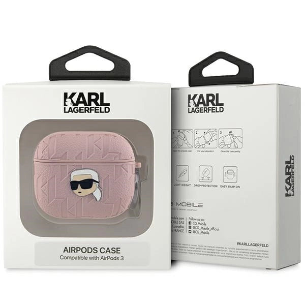 Karl Lagerfeld Monogram Karl Head case for AirPods 3 - pink_2