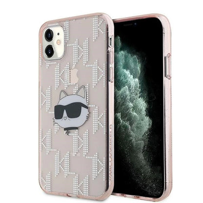 Karl Lagerfeld IML Choupette Head &amp; Monogram case for iPhone 11 / Xr - pink_0