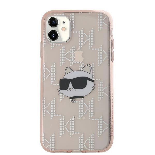 Karl Lagerfeld IML Choupette Head &amp; Monogram case for iPhone 11 / Xr - pink_2