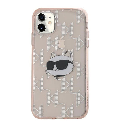 Karl Lagerfeld IML Choupette Head &amp; Monogram case for iPhone 11 / Xr - pink_2