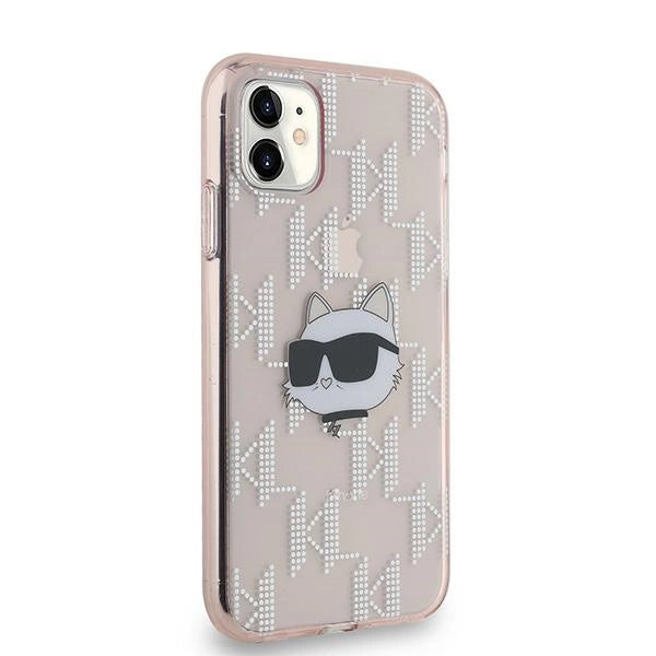 Karl Lagerfeld IML Choupette Head &amp; Monogram case for iPhone 11 / Xr - pink_3