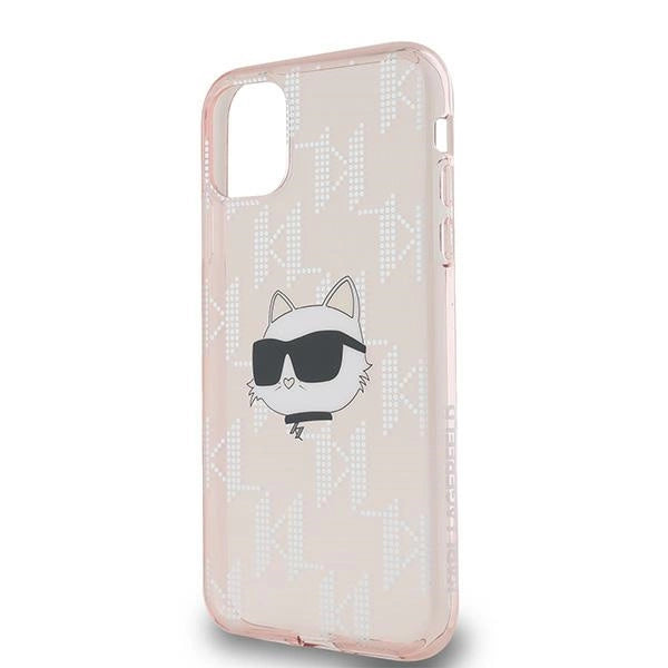 Karl Lagerfeld IML Choupette Head &amp; Monogram case for iPhone 11 / Xr - pink_5