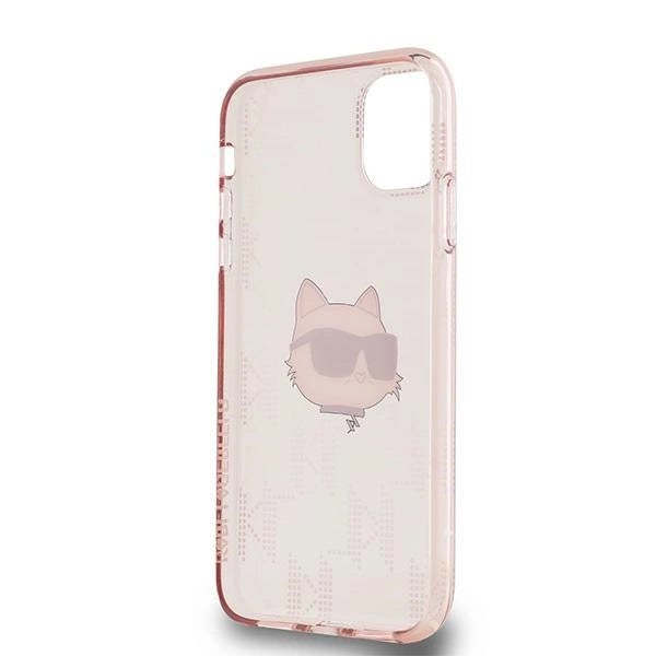 Karl Lagerfeld IML Choupette Head &amp; Monogram case for iPhone 11 / Xr - pink_6