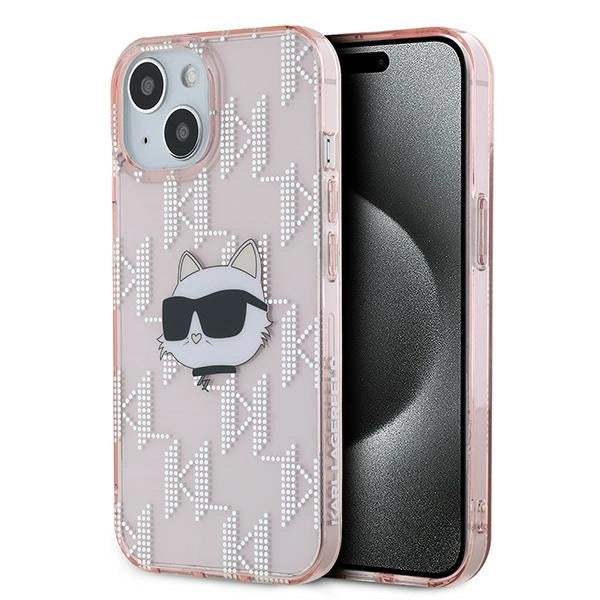 Karl Lagerfeld IML Choupette Head &amp; Monogram case for iPhone 13 - pink_0