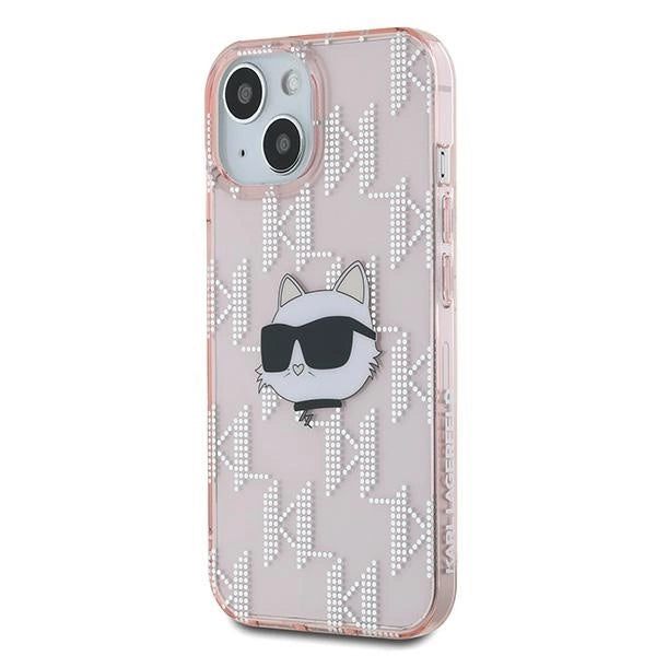 Karl Lagerfeld IML Choupette Head &amp; Monogram case for iPhone 13 - pink_1