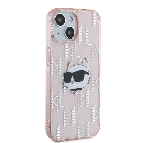 Karl Lagerfeld IML Choupette Head &amp; Monogram case for iPhone 13 - pink_3