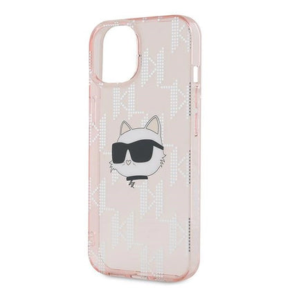 Karl Lagerfeld IML Choupette Head &amp; Monogram case for iPhone 13 - pink_5