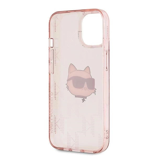 Karl Lagerfeld IML Choupette Head &amp; Monogram case for iPhone 13 - pink_6