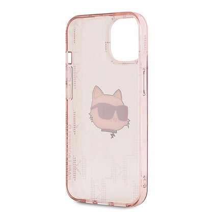 Karl Lagerfeld IML Choupette Head &amp; Monogram case for iPhone 13 - pink_6