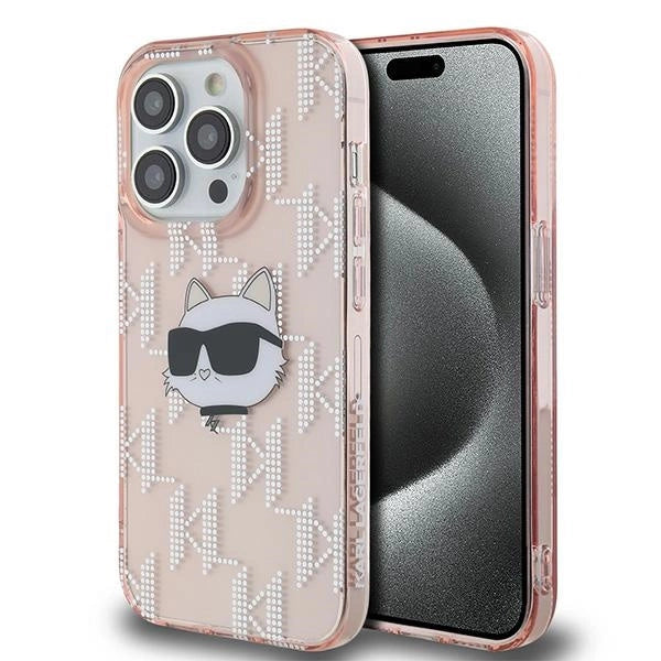 Karl Lagerfeld IML Choupette Head &amp; Monogram case for iPhone 13 Pro Max - pink_0