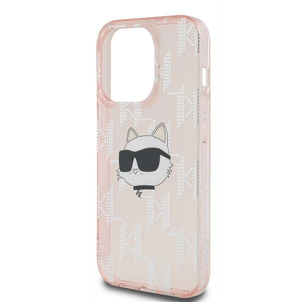 Karl Lagerfeld IML Choupette Head &amp; Monogram case for iPhone 13 Pro Max - pink_5