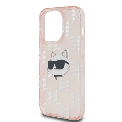 Karl Lagerfeld IML Choupette Head &amp; Monogram case for iPhone 13 Pro Max - pink_5