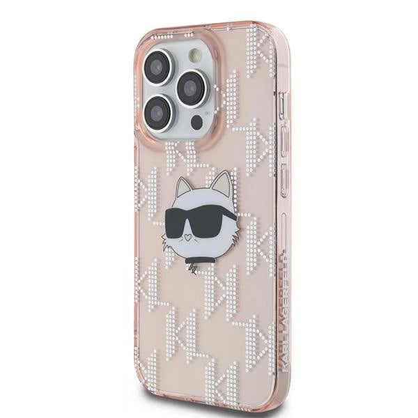 Karl Lagerfeld IML Choupette Head &amp; Monogram case for iPhone 14 Pro Max - pink_1
