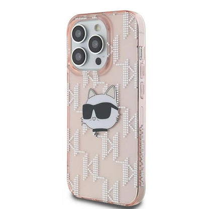 Karl Lagerfeld IML Choupette Head &amp; Monogram case for iPhone 14 Pro Max - pink_1
