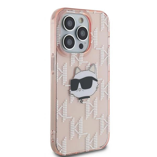Karl Lagerfeld IML Choupette Head &amp; Monogram case for iPhone 14 Pro Max - pink_3