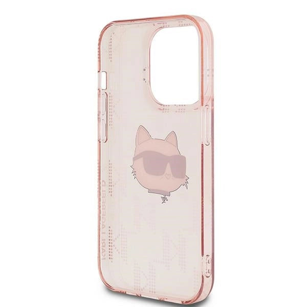 Karl Lagerfeld IML Choupette Head &amp; Monogram case for iPhone 14 Pro Max - pink_6