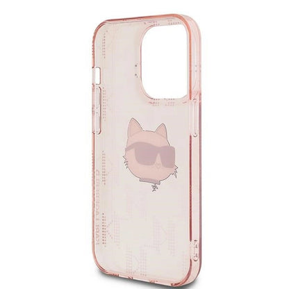 Karl Lagerfeld IML Choupette Head &amp; Monogram case for iPhone 14 Pro Max - pink_6