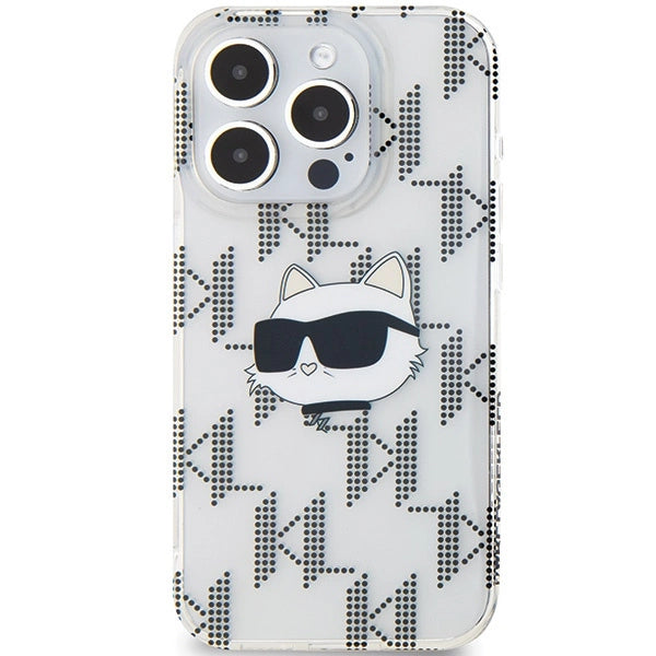 Karl Lagerfeld IML Choupette Head &amp; Monogram case for iPhone 15 Pro - transparent_2
