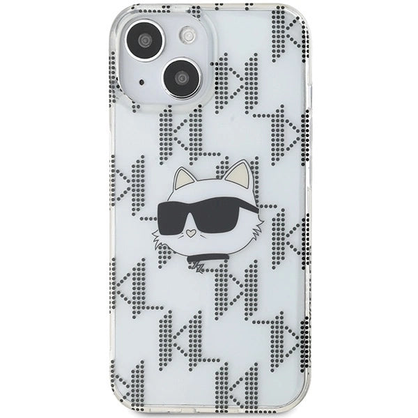 Karl Lagerfeld IML Choupette Head &amp; Monogram case for iPhone 15 / 14 / 13 - transparent_2