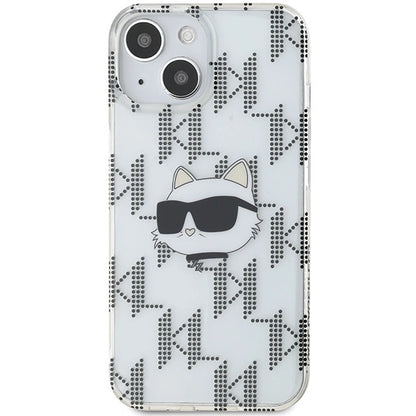 Karl Lagerfeld IML Choupette Head &amp; Monogram case for iPhone 15 / 14 / 13 - transparent_2
