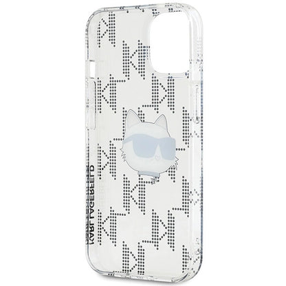 Karl Lagerfeld IML Choupette Head &amp; Monogram case for iPhone 15 / 14 / 13 - transparent_6