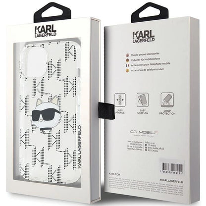 Karl Lagerfeld IML Choupette Head &amp; Monogram case for iPhone 15 / 14 / 13 - transparent_7